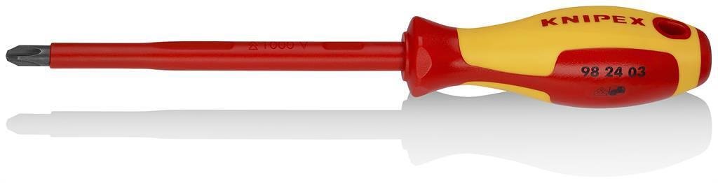 Șurubelniță PH 3, VDE 1000V mâner galben-roșu 270mm, Knipex - K982403