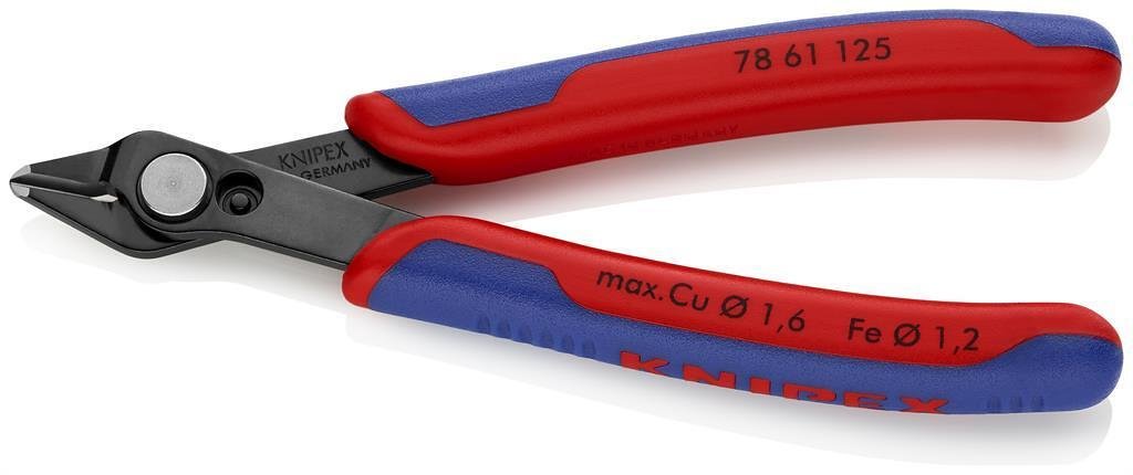 Pince coupe-fil Super-Knips, poignée bleu-rouge 125 mm, avec ressort d'ouverture, Knipex - K7861125