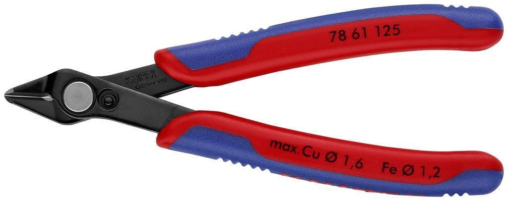 Pince coupe-fil Super-Knips, poignée bleu-rouge 125 mm, avec ressort d'ouverture, Knipex - K7861125