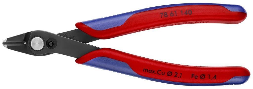 Pince coupeur Super-Knips, poignée bleu-rouge 140mm, avec ressort d'ouverture, Knipex - K7861140