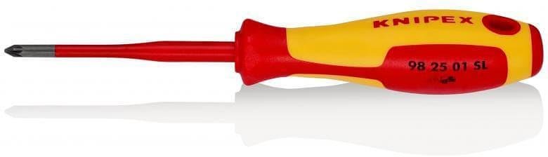 Șurubelniță PZ 1 Slim, VDE 1000V mâner galben-roșu 187mm, Knipex - K982501SL