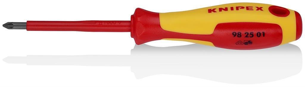 Șurubelniță PZ 1, VDE 1000V mâner galben-roșu 187mm, Knipex - K982501