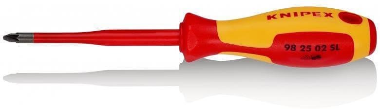 Șurubelniță PZ 2 Slim, VDE 1000V mâner galben-roșu 212mm, Knipex - K982502SL
