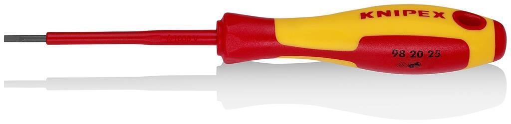 Șurubelniță plat 2.5, VDE 1000V mâner galben-roșu 177mm, Knipex - K982025