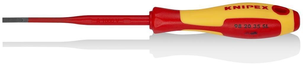 Destornillador ranura 3.5 Slim, VDE 1000V mango amarillo-rojo 202mm, Knipex - K982035SL