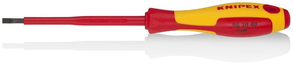 Destornillador ranura 4.0, VDE 1000V mango amarillo-rojo 202mm, Knipex - K982040