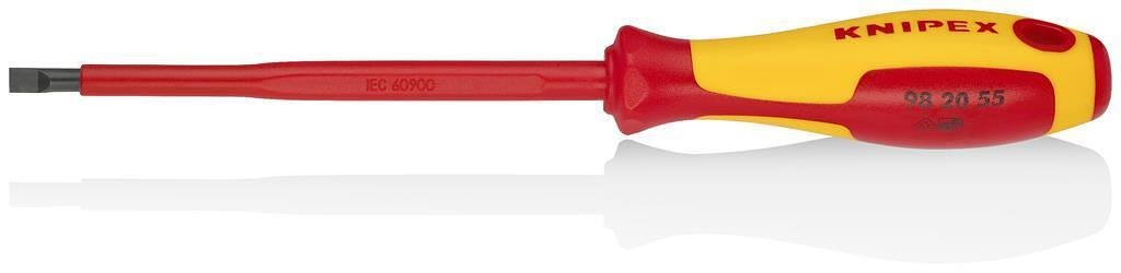 Destornillador ranura 5.5, VDE 1000V mango amarillo-rojo 232mm, Knipex - K982055