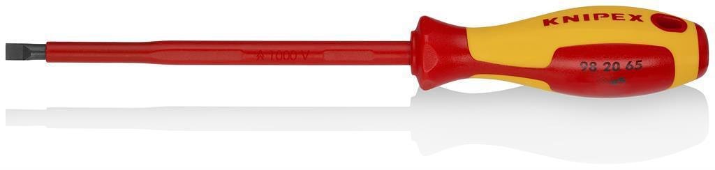 Destornillador ranura 6.5, VDE 1000V mango amarillo-rojo 262mm, Knipex - K982065