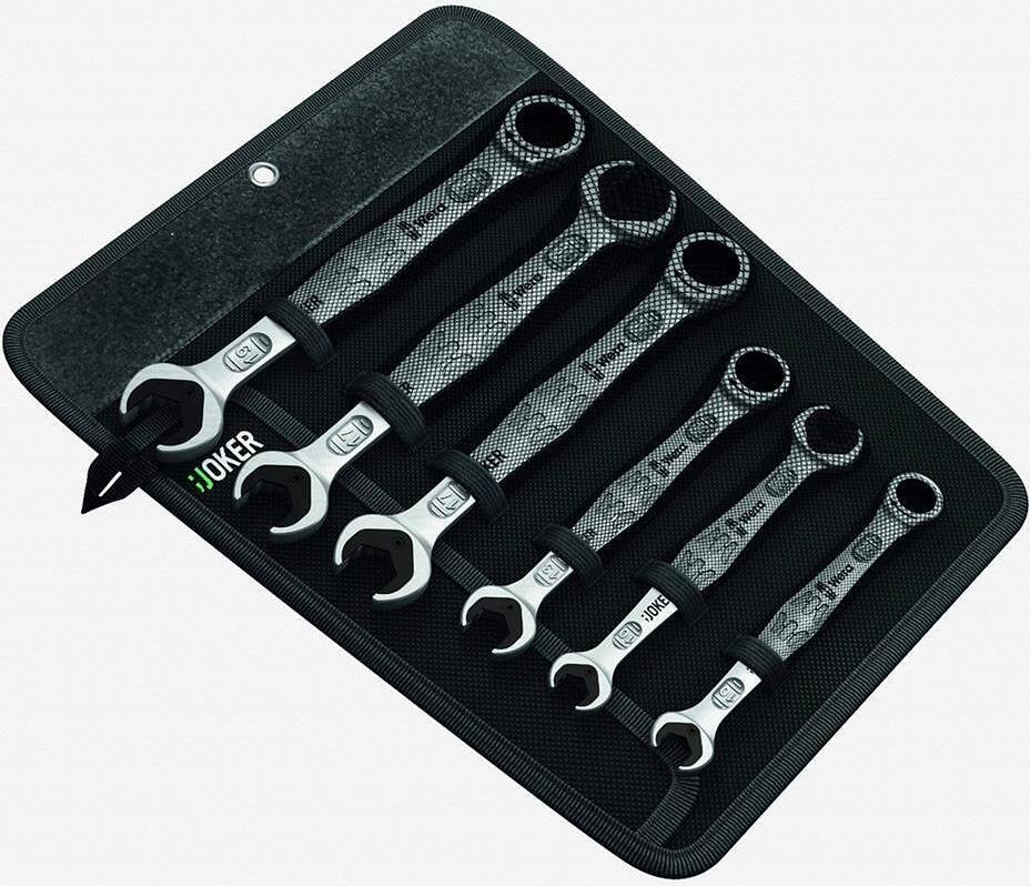 Gabelschlüssel-Set, 4x mit Ratsche und 2x doppelt offen, in Tasche, 600x Joker 6 Set 1 Wera - W020022