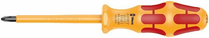Șurubelniță PH 2x100, mâner galben-roșu, 1062 Kraftform VDE 1000V Wera - W051603
