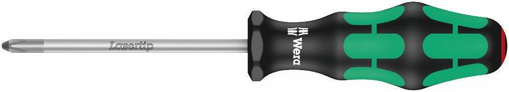 Tournevis PH 2x100, poignée vert-noir, 350 Kraftform Plus Wera - W008720
