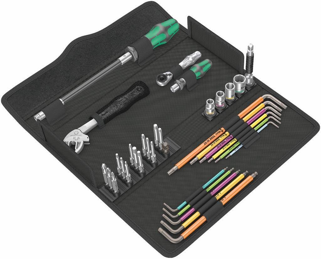 Kit de tournevis avec embouts, cliquette avec inserts, adaptateurs, hexagonaux et clé, Kraftform Kompakt F Wera - W134013