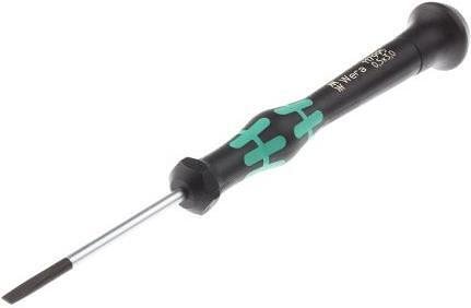 Tournevis plat 0.50x3.0x50, poignée vert-noir, 2035 Kraftform Micro Wera - W117995