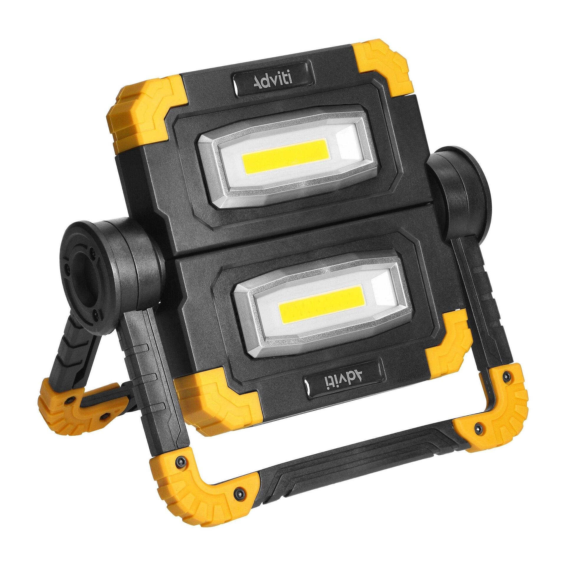 GEMINIX LED 2x10W, работен прожектор, преносим с акумулаторна батерия, 1200lm, IP44, 4000K, 5000mAh, ADVITI, AD-NR-6466L4