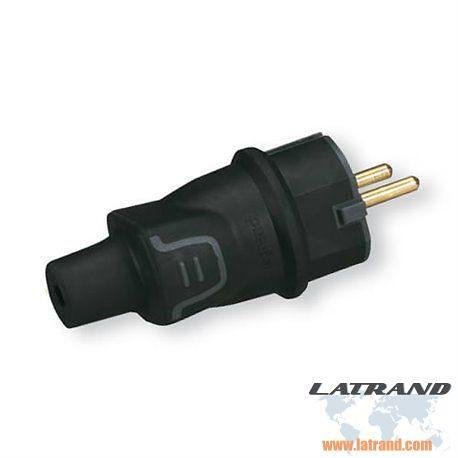 LEGRAND - 50342 Plug black 2P+E 16A moisture-proof rubberized IP44