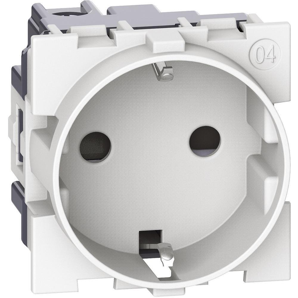 Contact Schuko 2P+E 2 modules 16A protection enfant couleur Blanc Living Now Bticino - KW4141