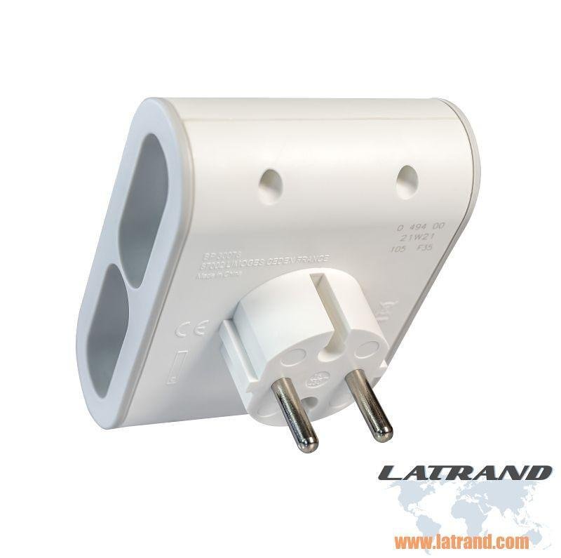 Adapter für Steckdose 6A flach 4x2P weiß Legrand - 49400