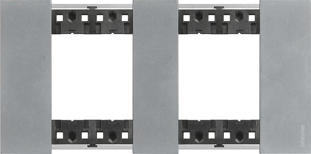 Cornice 2x2 mod. metallica colore Luna (Moon) Living Now Bticino - KA4802M2NW
