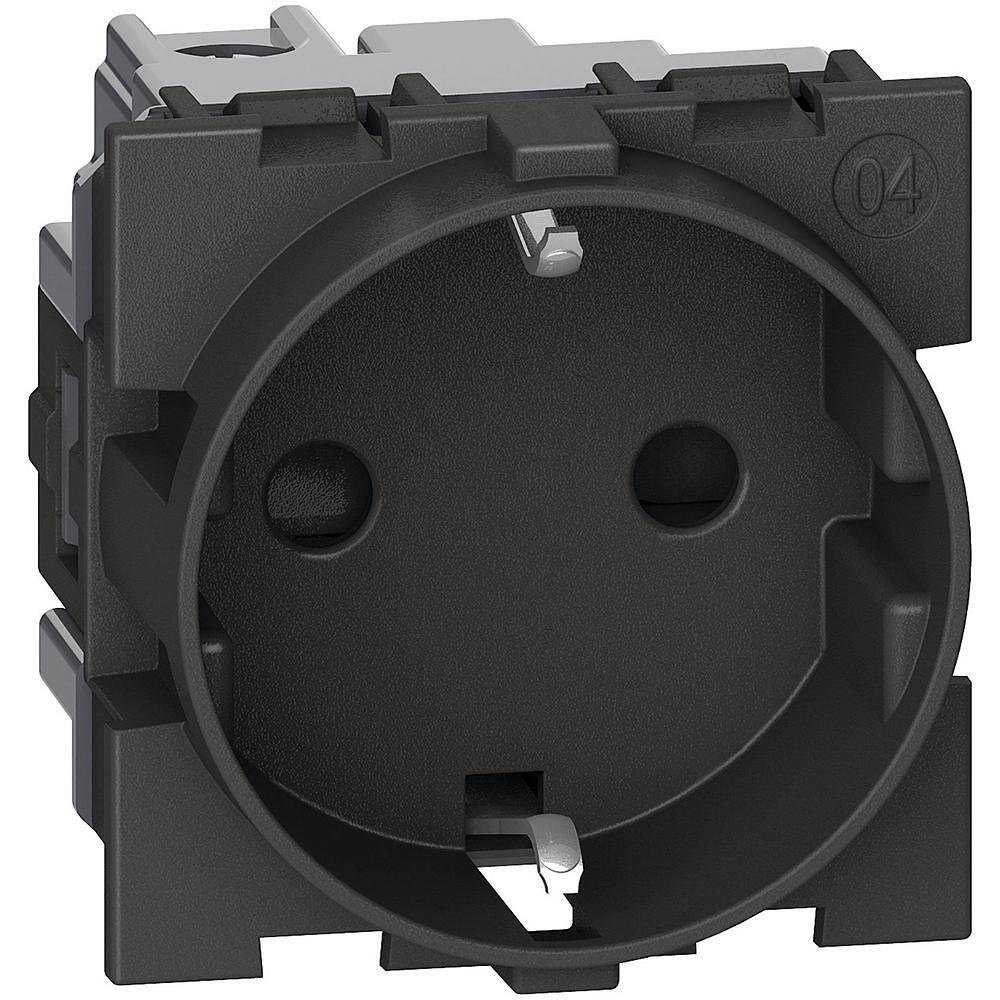 Contact Schuko 2P+E 2 modules 16A protection enfant couleur Noir Living Now Bticino - KG4141