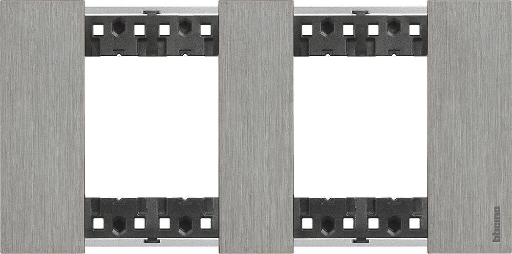 Cadre 2x2 mod. métallique couleur Acier (Acier) Living Now Bticino - KA4802M2ZG