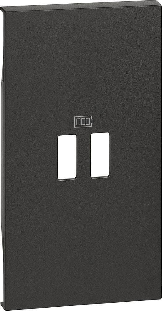 Πρόσοψη για πρίζα USB τύπου 2xA/2xC/A+C 2 μον. χρώμα Μαύρο Living Now Bticino - KG12C
