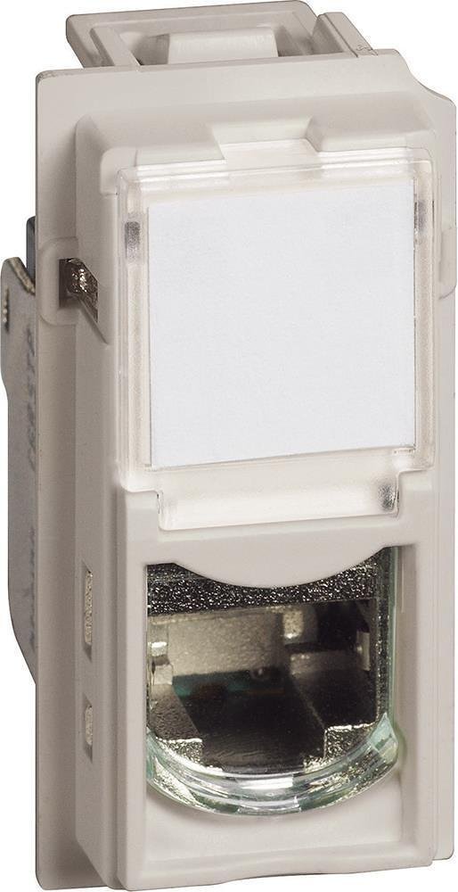 RJ45 Cat.6 UTP Connector Toolless IDC Socket 1 mod. Cream color Living Now Bticino - KM4279C6