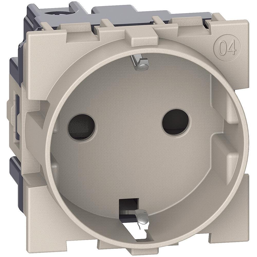 SCHUKO Socket 2P+E 2 mod. 16A Child Protection Cream color Living Now Bticino - KM4141