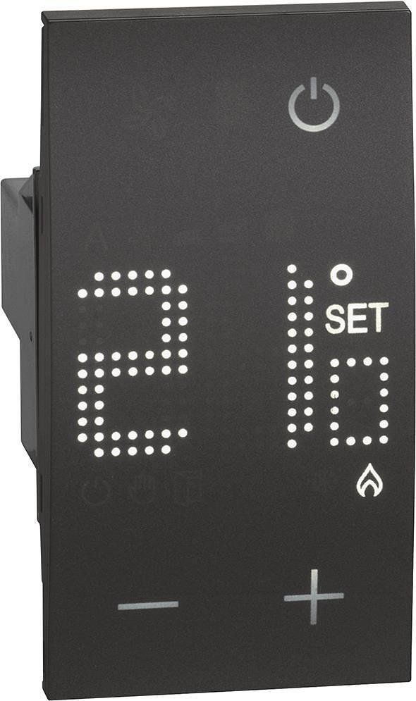Thermostat 230V 5A 1NO/1NC 2 Mod. Farbe Schwarz Living Now Bticino - KG4441