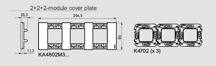 Frame 3x2 mod. wooden color Oak Living Now Bticino - KA4802M3LM