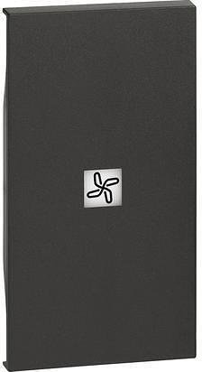 Frontplatte für Taster mit Symbol Ventilator 2 TE Farbe Schwarz Living Now Bticino - KG01M2RN