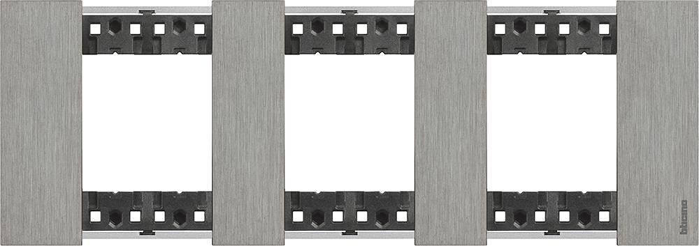Cadre décoratif, standard allemand 3x2 mod. métallique couleur Acier (Acier) Living Now Bticino KA4802M3ZG