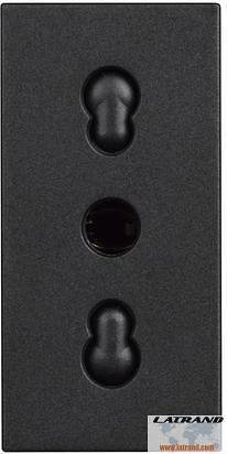 Steckkontakt ITALIANISCHER Standard 2P+E 1 Mod. 16A Kindersicherung Schwarz Classia Bticino - RG4180