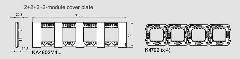 KA4802M4LG - Decorative frame, German standard, walnut 4M Bticino Living now