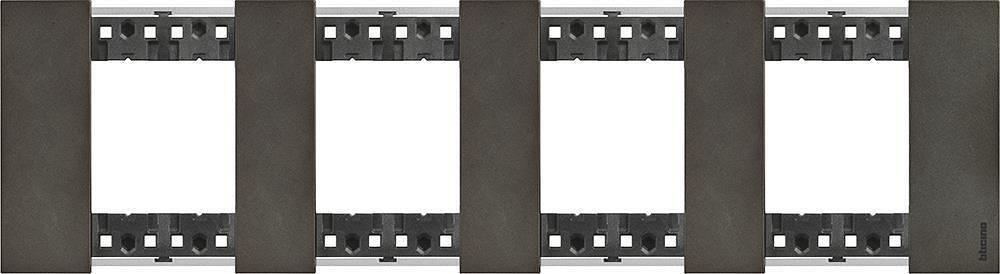 Decorative frame, German standard 4x2 mod. metallic color Space Living Now Bticino KA4802M4NG