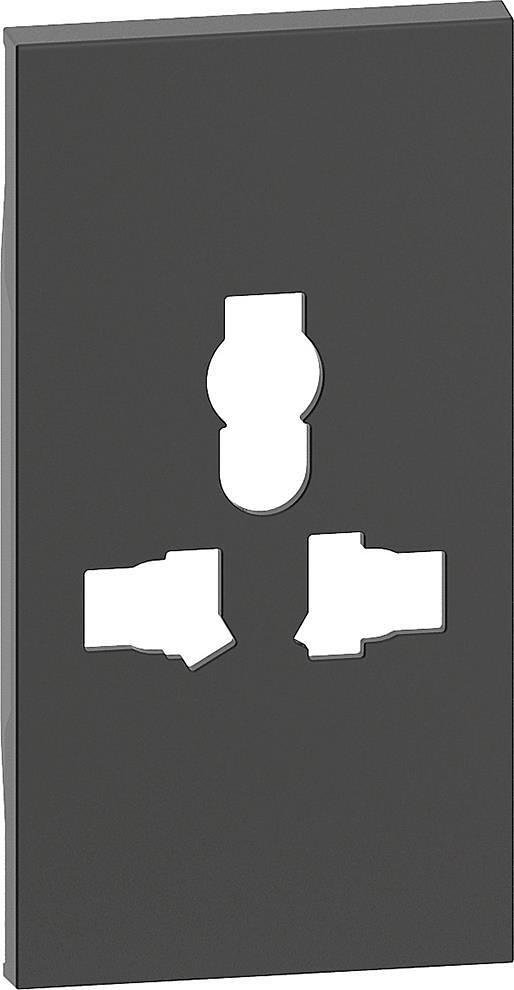 Plaque frontale pour prise MULTISTANDARD 2 modules couleur Noir Living Now Bticino-KG59 noir
