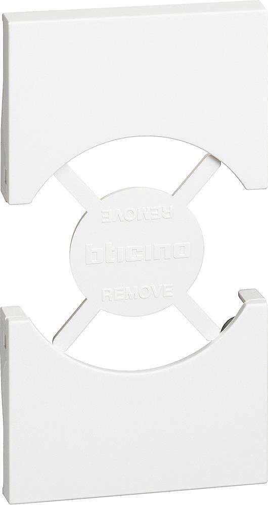 Plaque frontale pour prise SCHUKO/ITALIENNE standard 2 modules couleur Blanc Living Now Bticino-KW03