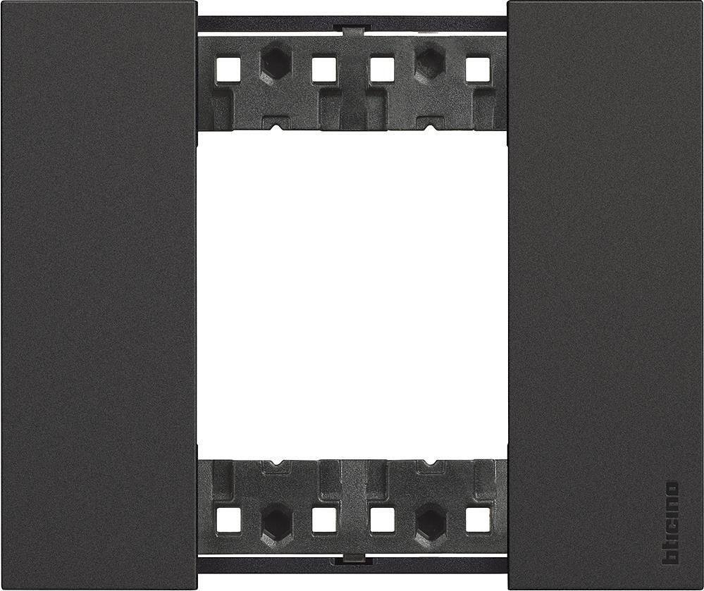Cadre décoratif, standard allemand 2 modules couleur Noir Living Now Bticino KA4802KG