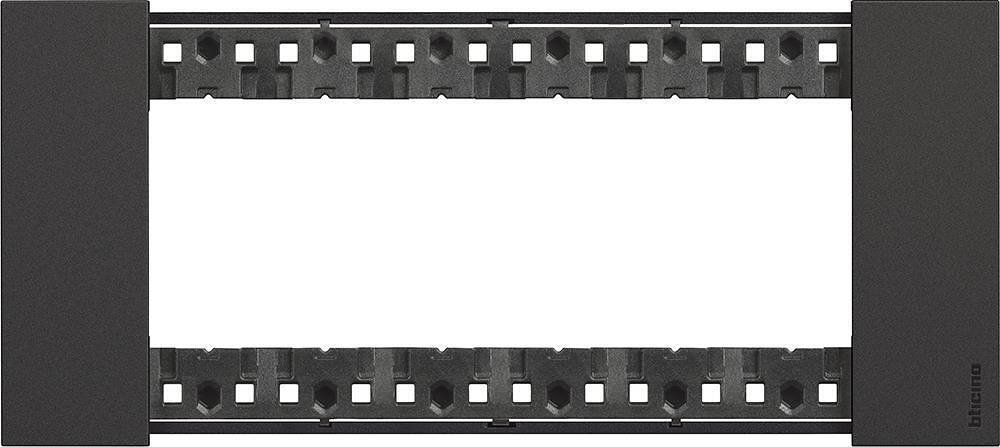 Cadre décoratif, standard italien 6 modules couleur Noir Living Now Bticino KA4806KG