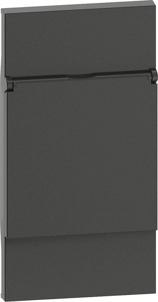KG04P - Panneau frontal pour prise standard allemand avec couvercle, noir 2M Bticino Living now