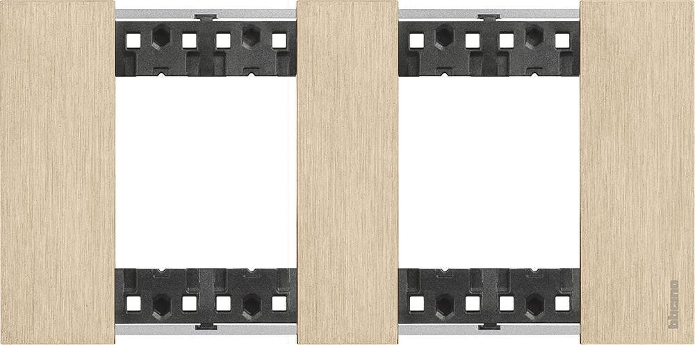 KA4802M2ZW - Cadre décoratif, standard allemand, or 2M Bticino Living now