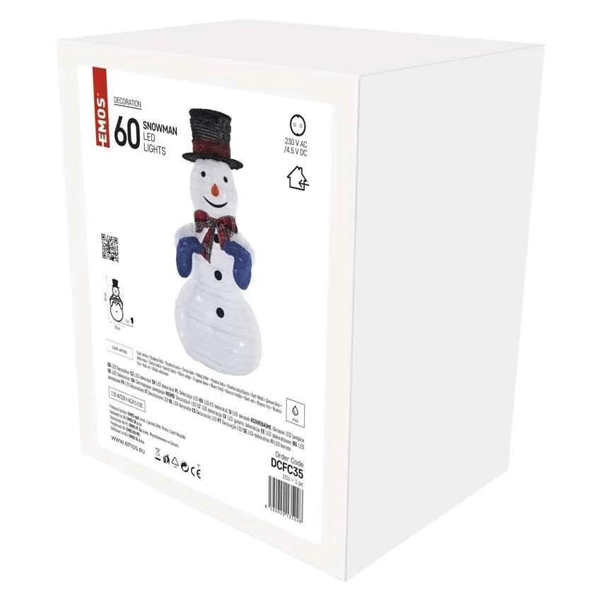 Decoración muñeco de nieve 28x28x60 cm LED luz fría IP44 FIGURES EMOS - DCFC35