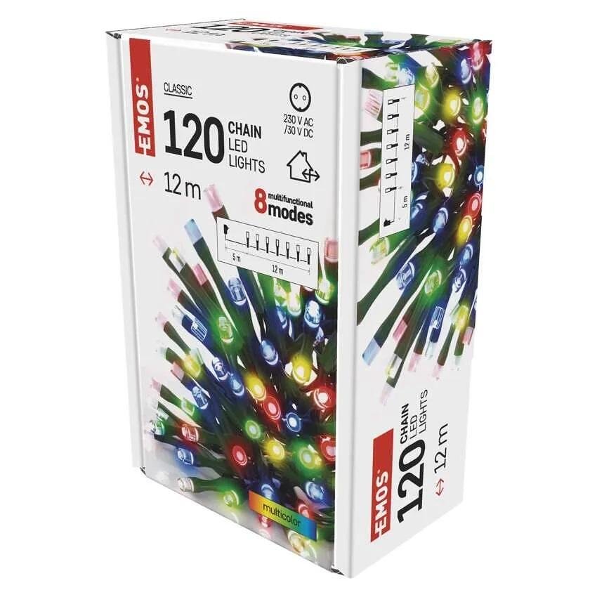 Set Weihnachtslichterketten 120x LED mehrfarbig 12m IP44 mit 8 Programmen CLASSIC EMOS - D4AM08