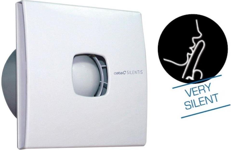 Ventilator SILENTIS10 LOW NOISE Ø100mm, Farbe Weiß, 90m³/h, 12W, 30dB Komplettset mit Klappe CATA - C01072000