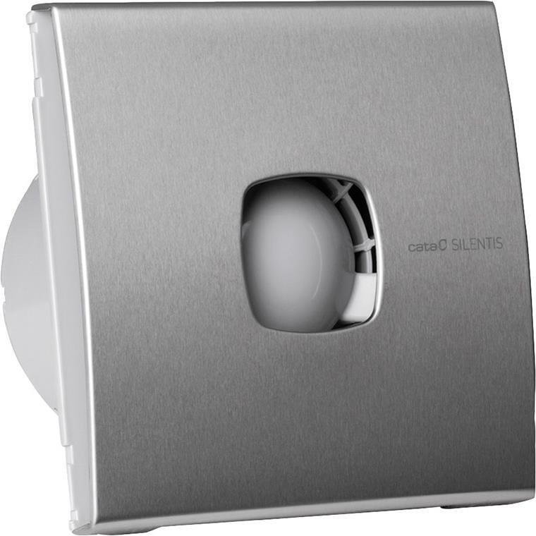 Fan SILENTIS10 Ø100mm, inox color, 98m3/h, 15W, 37dB with flap kit CATA - C01070300