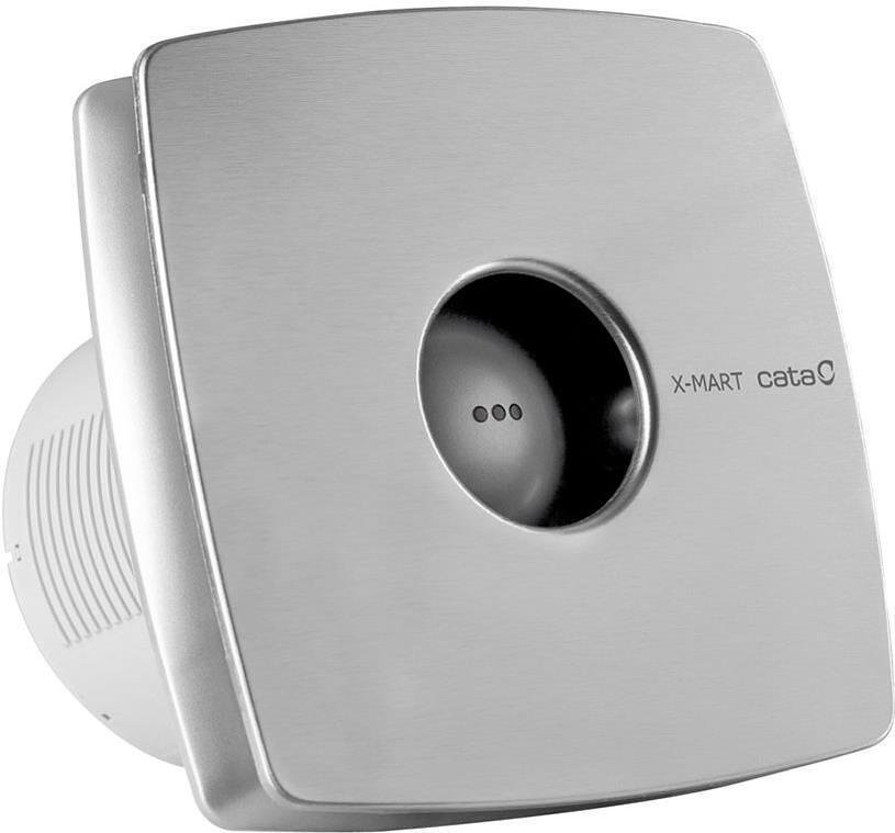 Fan X-MART10 Ø100mm, inox color, 98m3/h, 15W, 38dB with flap kit CATA - C01040000