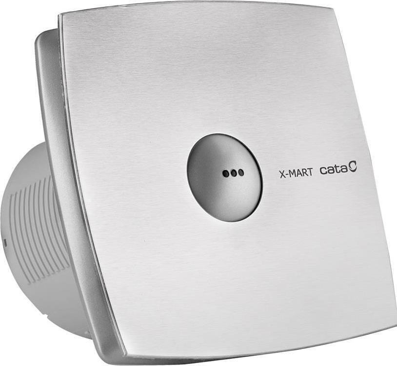 Ventilator X-MART12 MATIC Ø120 mm, Farbe Edelstahl, 190 m³/h, 20 W, 40 dB mit automatischer Klappe CATA - C01055000