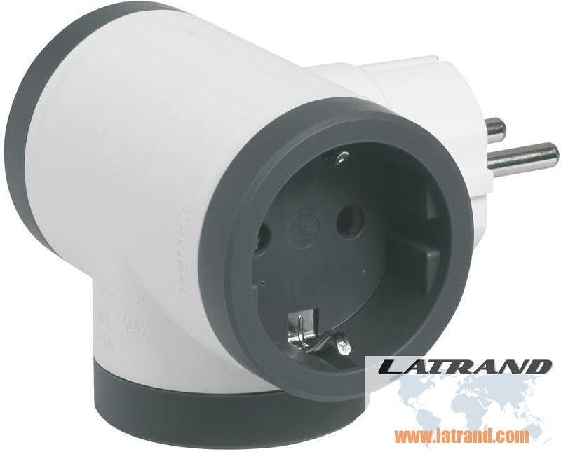 LEGRAND - 694520 Προσαρμογέας πρίζας 3x Schuko Τ-σχήματος λευκός Legrand