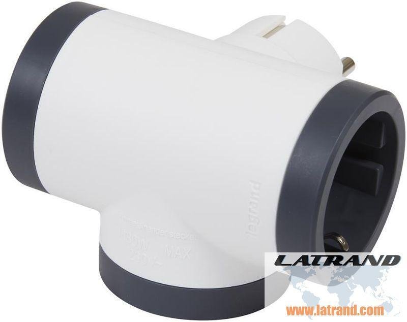 LEGRAND - 694520 Προσαρμογέας πρίζας 3x Schuko Τ-σχήματος λευκός Legrand