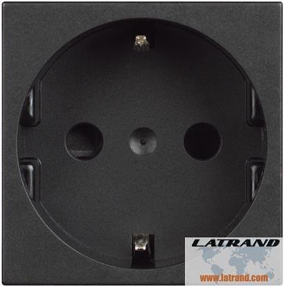Steckkontakt SCHUKO 2P+E 2 Mod. 16A Kindersicherung Farbe Schwarz Classia Bticino - RG4141