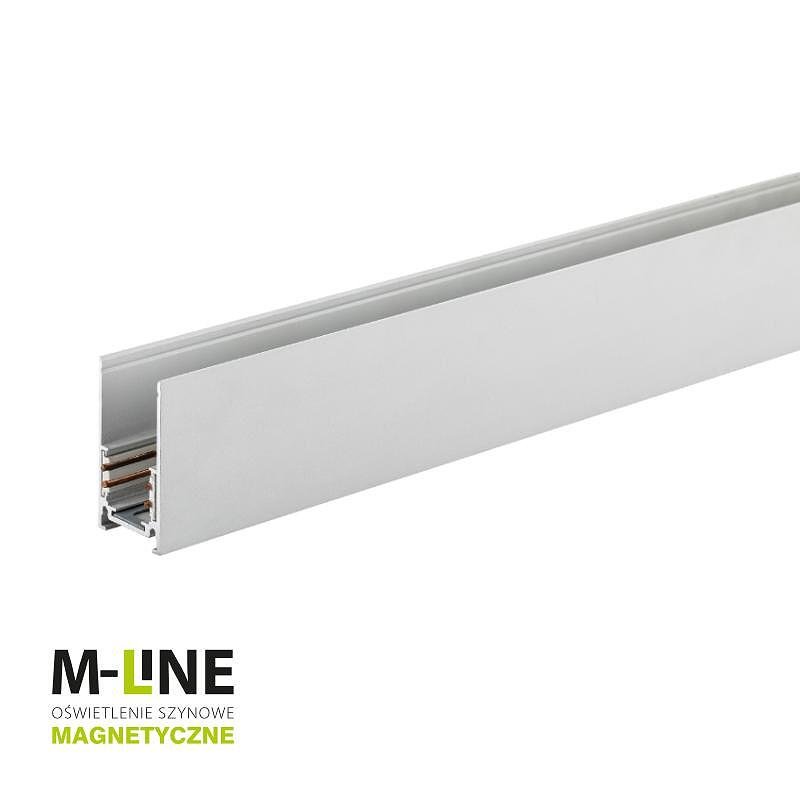 Surface Mounted Magnetic Track, Single-Phase M-LINE, White, 1 m, DPM, MTL-S-1-W
